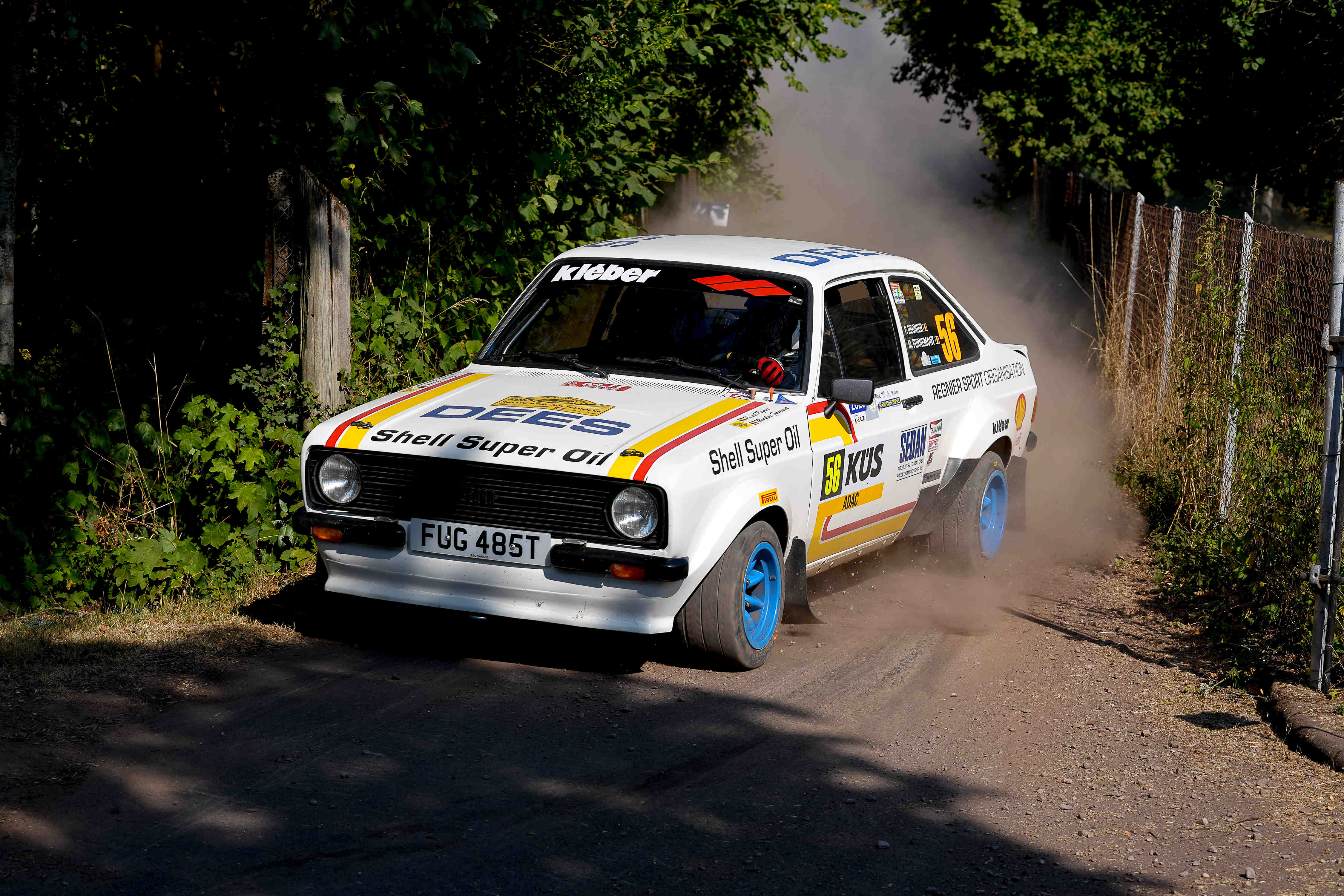 Ford Escort MK2 Historic Rallye Nr. 56 auf Schotter, 5. Rallye ADAC Mittelrhein 2026 – Foto Alexander Franz